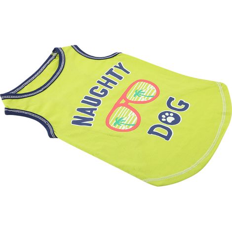 Vêtements pour animaux de compagnie en coton doux, gilet d'été tendance pour chiens et chiots mignons (vert fruit, taille M) (1/5)