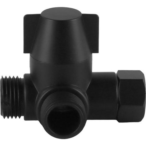 VT Goods, Válvula desviadora de 3 vías, Divisor de cabezal de ducha, Apto para lavabos, Negro, Adaptador en T, Opciones de flujo de agua, Fiable (1/5)