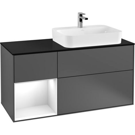 V&B Waschtischunterschrank Wandbeleuchtung Finion 120cm, Pl b m, Rg l g w Lac, Anthrac. m (1/2)