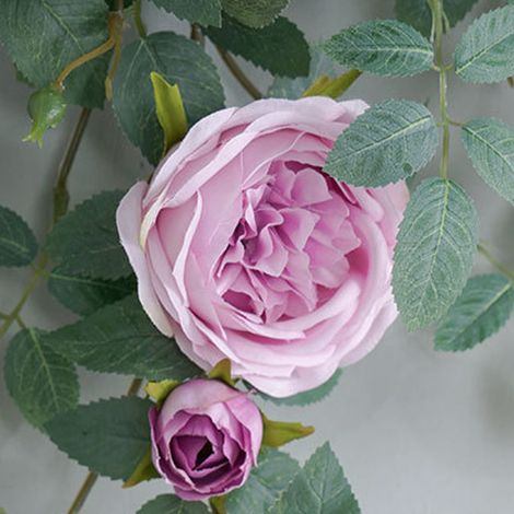 Décoration de linteau de porte, fausse vigne de roses, simulation d'aménagement paysager de fenêtre, 22 têtes de roses Austin, suspension murale (1/5)