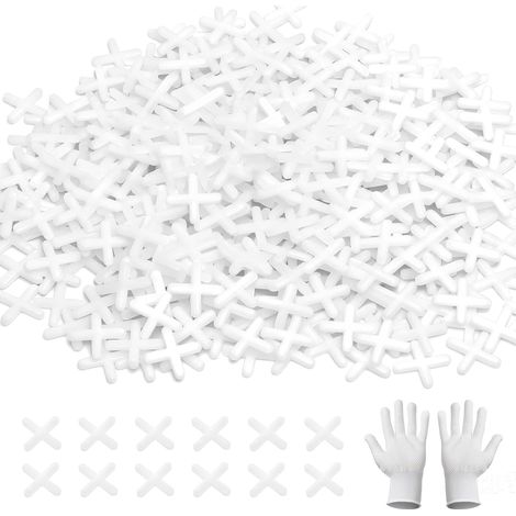 Lot de 500 croisillons de carrelage de 3 mm - Entretoises en plastique - Pour mur, carrelage de sol - Blanc (1/5)