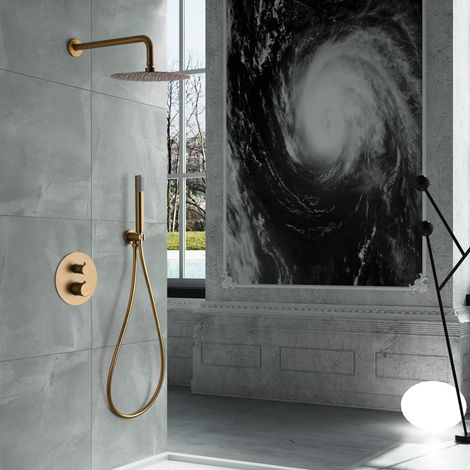Imex - Columna Ducha Empotrada Termostatica Dorado Serie Line (1/5)