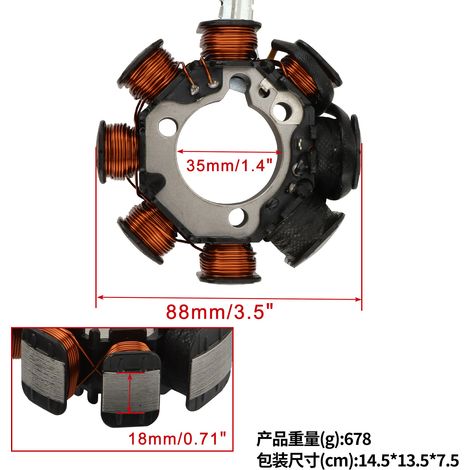 The stator coil is suitable for XI250r, XI250, 250A, XL250RA, 85-87, 31120-KL4-771. (1/4)