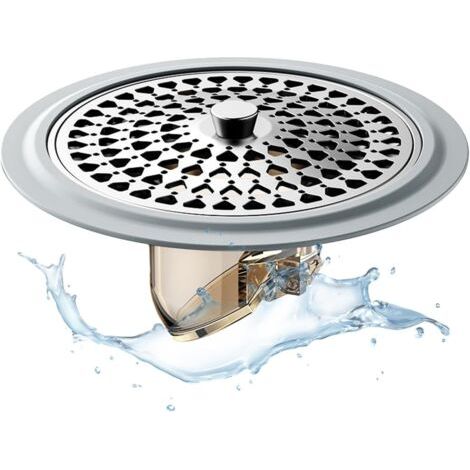 QORVA-Filtre à cheveux magnétique pour douche, crépine d'évier en acier inoxydable, bonde d'évier de cuisine de 77 mm de diamètre, bouchon d'évier pour salle de bain, baignoire et cuisine.