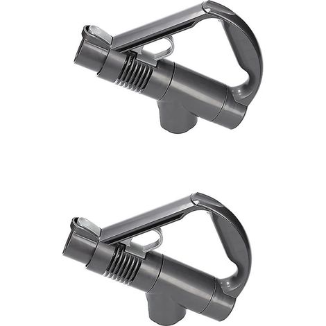 2pcs Poignée de rechange pour aspirateur, Poignée Compatible avec Dyson DC19 DC23 DC26 DC29 DC32 DC36 DC37 Accessoire Aspirateur Poignée de Remplacement avec une brosse de nettoyage (Gris) (1/5)