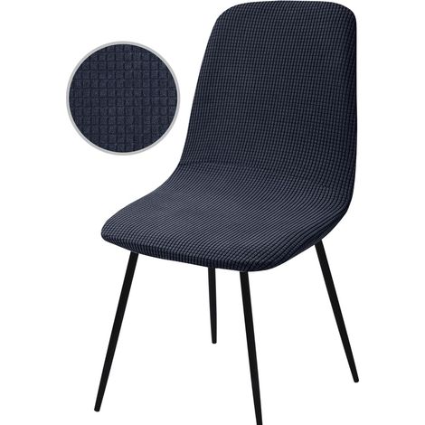 Housse de Chaise Amovible 4 pièces, Housse de Salle à Manger Extensible Y-Gris Foncé Couverture de Chaise Lavables Revêtement (en Jacquard, 4 Pièces) (1/5)