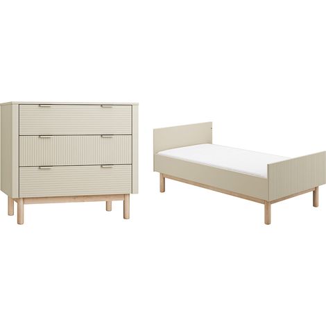 Lettino evolutivo 70x140 e cassettiera 3 cassetti Pinio Miloo Champagne (1/5)