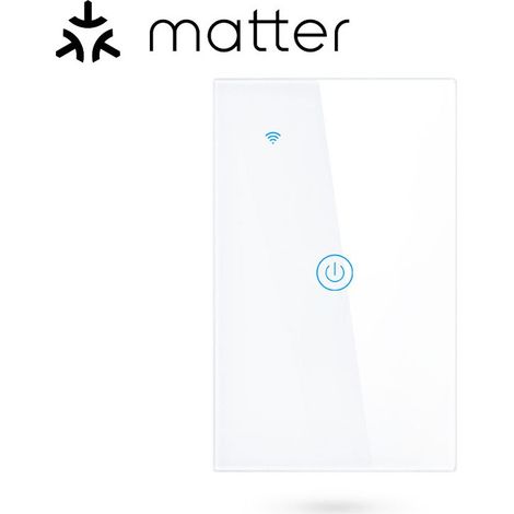 Interruttore Touch Intelligente Tuya per Luci WiFi Bianco Serie NovaTech con 1 Pulsante (1/5)