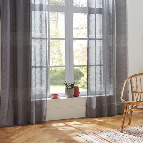 Lot de 2 voilages tissé sablé "Sab" 140 x 240 cm Atmosphera (1/4)