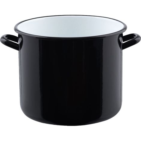 Riess Classic olla gigante con borde Ø20cm, 4 litros esmalte negro sin tapa