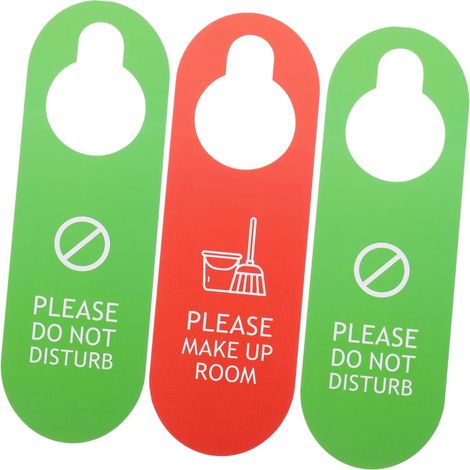 3 pièces Panneaux de Porte Ne Déranger et Faites la Chambre PVC pour Hôtel Double Face Signalisation Suspendue Colorée pour Bar et Club (1/5)