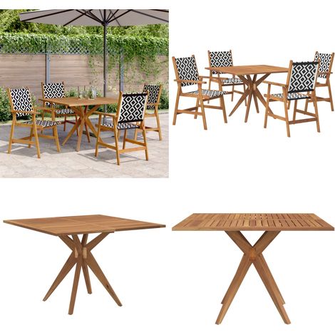 Ensemble à manger de jardin 5 pcs Bois d'acacia solide - Salon De Jardin - Mobilier De Jardin - Table De Jardin - Chaises De Jardin - Acacia - Home & Living (1/5)
