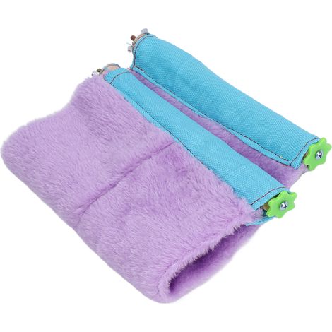 Grand hamac douillet pour chinchilla, écureuil, sugar glider, perroquet – Nid suspendu en peluche, chaud et moelleux, taille XL, violet. (1/5)