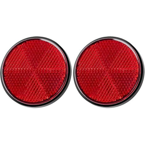 2 Stück runde rote Universalreflektoren für Motorrad/ATV, 5,6 x 0,8 cm