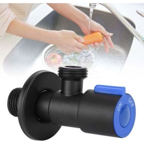 G1/2 Thread Angle Valve Stainless Steel Water Stop Valve for Bathroom Toilet SuppliesSingle Cold-- (1/5)