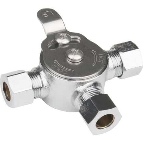 Thermostatic mixing valve for hot and cold water - Compatible with 3/8" compression fittings on the inlets and hot and cold water compression and outlet nuts (1/5)