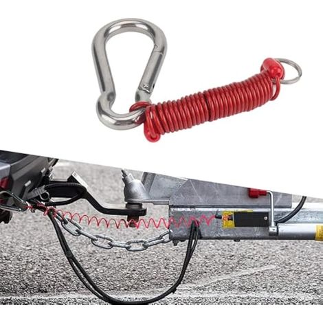 1 câble de remorque de voiture avec crochet en métal de 8,9 x 4,9 cm, fil de remorquage imperméable et durable pour camping-car, corde de sécurité d'urgence universelle robuste pour camion, (1/5)