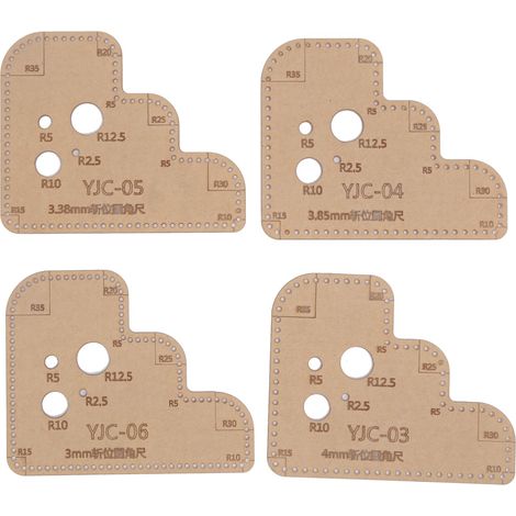 Lot de 4 gabarits acryliques transparents ronds, règle pochoir DIY avec couche protectrice pour travaux manuels (1/5)