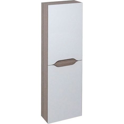 WAVE Meuble de rangement haut 40x140x20cm, blanc/wengé mali (1/2)
