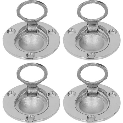 4 versenkte M5-Flachring-Bootsdeckgriffe aus Edelstahl, rund gefräst, verschleißfest, 4er-Set (1/5)