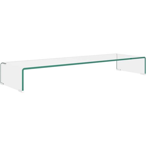 Meuble TV, Étagère TV, Meuble de Salon,pour moniteur 100 x 30 x 13 cm Verre Transparent OIB4484E (1/5)