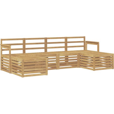 Outdoor-Sofagarnitur 5 pcs Weiß 249 x 122,5 x 73 cm vidaXL