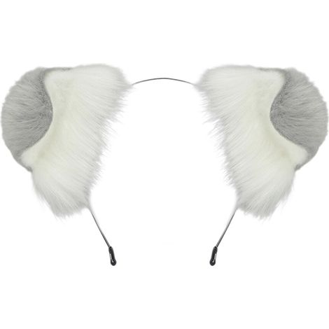Copricapo regolabile con orecchie da cucciolo, ornamento grigio