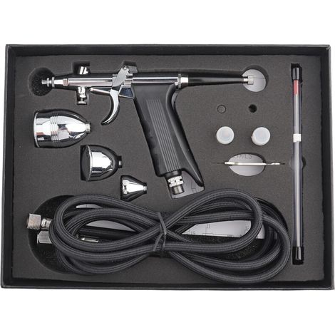 Eosnow Pistolet aérographe, kit de pistolet de pulvérisation de pistolet de pulvérisation par gravité 0,3 mm 0,5 mm 0,8 mm pour la décoration de modèles d'ongles d'art (1/4)