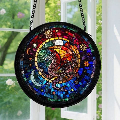 Capteur de soleil en vitrail - décoration spirituelle 15cm (1/4)