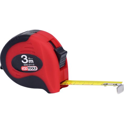 KS TOOLS Bandmaß mit Feststeller schwarz-rot 3m - 300.0113 (1/5)
