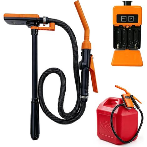 Pompe Carburant Électrique, Pompe de Transfert de Carburant, 2,4 GPM/Min, Pompe Essence Electrique avec Aspiration Automatique pour Carburant, Huile, Eau, Alimentée par Batterie (1/5)