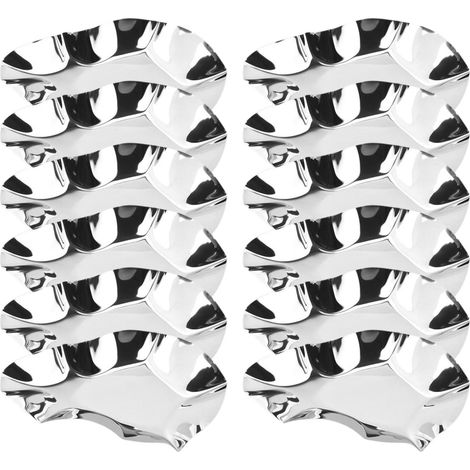 Stainless Steel Oyster Plates, 12x7.8cm, Stackable Oyster Platter Set, Baking Shell Serving Tray, Set of 12, Ideal for Seafood, Clams, Scallops, Kitchen Cooking and Plateful Dish, (1/5)