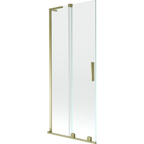 Mexen Velar L Badewannenabtrennung 2-flügelig Schiebetür 80 x 150 cm, transparent, gold - 896-080-003-01-50 (1/5)
