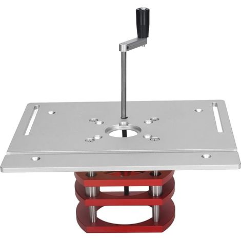 Router Lift Table, Manual Lifting System, Height, Saw Insert Base Plate for Woodworking, DIY Adjustable (Silver) (1/5)
