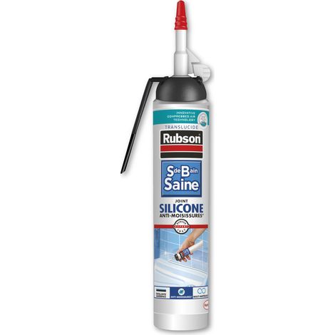 RUBSON transparentes Fliesensilikon, 200 ml Dichtstoff ohne Pistole für Badezimmer transparent RUBSON