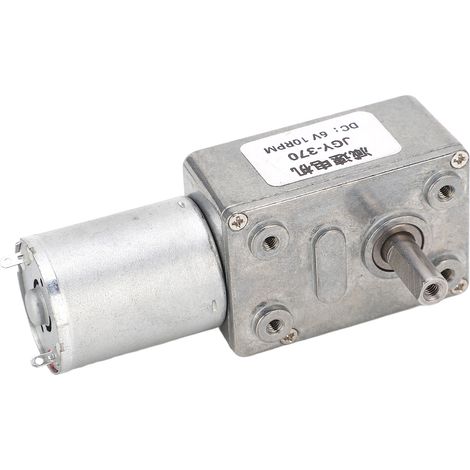 Schneckengetriebemotor, hohes Drehmoment, 12 mm Einwellen-Selbsthemmungs-Drehzahlreversibler Gleichstrom-Turbinenmotor mit festem Sockel, 6 V, 10 U/min (1/5)