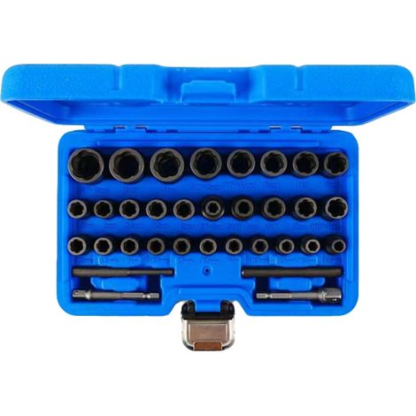33 pièces Extracteur de Vis et Boulons Cassés, Grippés ou Rouillés - Kit Extracteur de Goujons pour Mâchoire de Perçage, Coffret Multifonction d’Extraction de Filetages Endommagés (1/5)