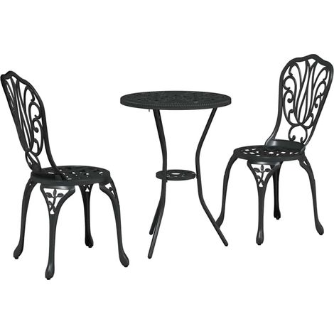 Maison Exclusive - Set Bistro da Giardino 3 pcs Nero Alluminio