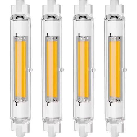 Lot de 4 Ampoules LED R7S 118mm 30W Dimmables, Blanc Chaud 3000K, Sans Scintillement (1/5)