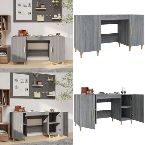 Bureau Sonoma gris 140x50x75 cm Bois d'ingénierie - Bureau - Meuble De Bureau - Bureau Informatique - Table D'ordinateur - Bureau Moderne - Home & Living
