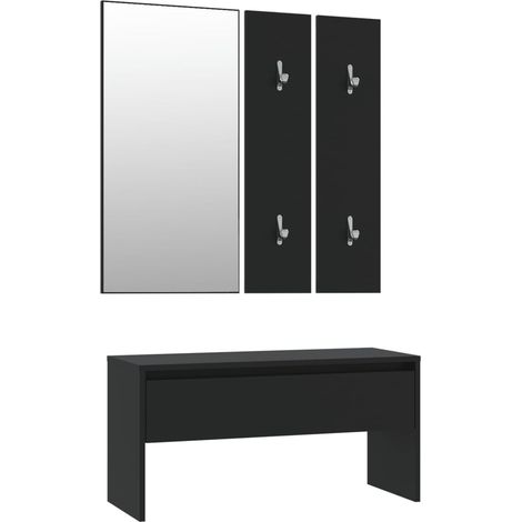 Ensemble de meubles de couloir noir bois d'ingénierie CFW504452 (1/5)