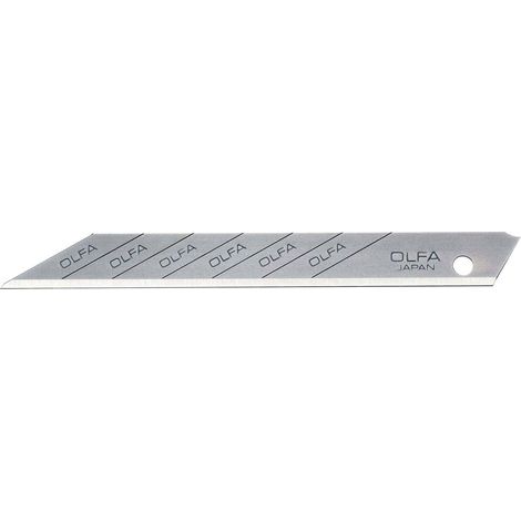 Lames de découpe OLFA 9 mm avec angle de coupe de 30°, paquet de 10 unités.