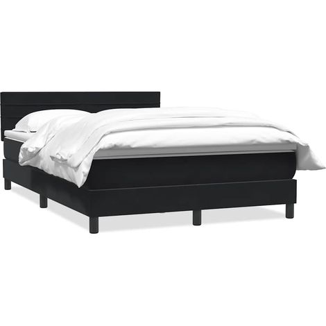 Lit double  Lit adulte  Sommier à lattes de lit avec matelas noir 160x210 cm velours