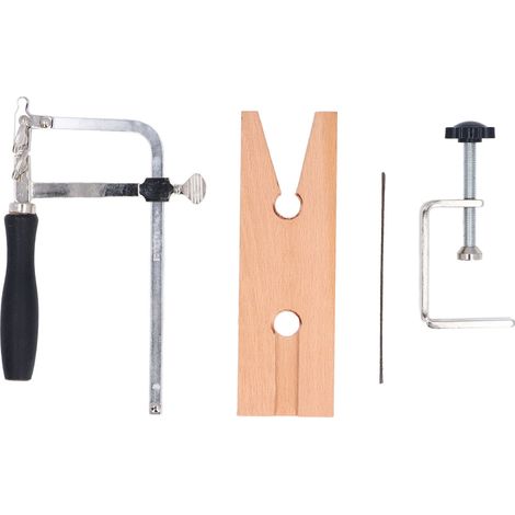 Kit de scie à bijoux 3 en 1, étau en V, cadre de scie réglable, 12 lames, kit de coupe de bijoux pour métal, bois, cire (1/4)