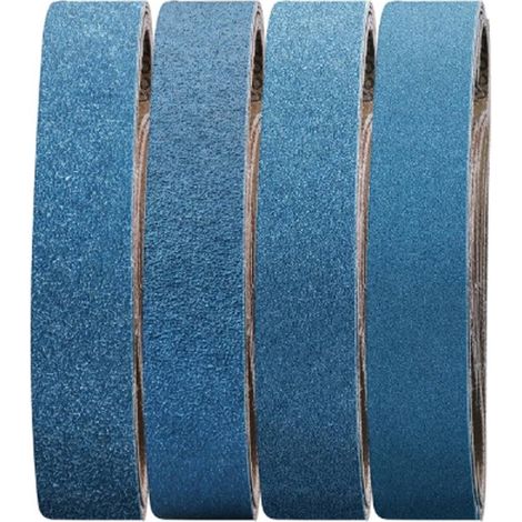 16 piezas, Papel de lija, Papel de lija para lijadora, 457x13mm, Grano 40/60/80/120, para lijar madera, Papel de lija de óxido de aluminio, Azul (1/5)