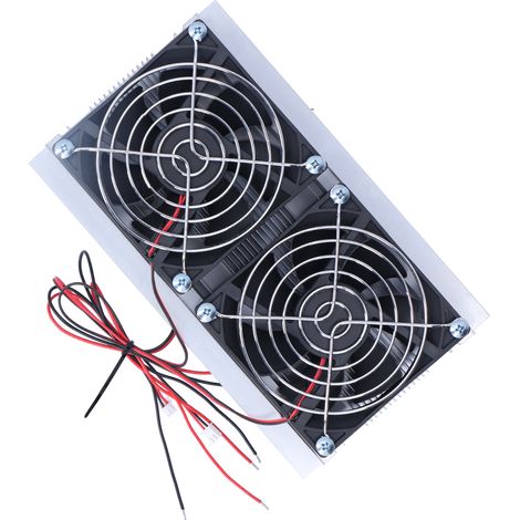 Mini-refroidisseur électronique à double cœur à semi-conducteur, système de refroidissement DC12V 120W, ventilateur thermique pour camping-car, bateau, bureau, noir (1/5)