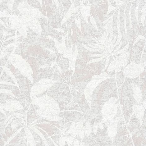 Nature wallpaper wall Profhome 782033 hot embossed non-woven wallpaper textured with floral ornaments subtly shimmering grey oyster white silk grey 5,33 m2 (1/5)