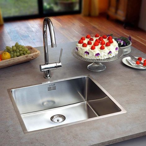 Reginox New York Kitchen Sink Rectangular 1 Bowl Stainless Steel Basket Waste (1/5)