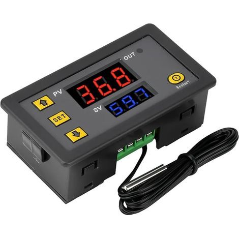 Régulateur de Temperature Numérique W3230 DC 24V avec Sonde, Thermostat de Chauffage Refroidissement Interrupteur, -20℃ à 100℃ (1/5)