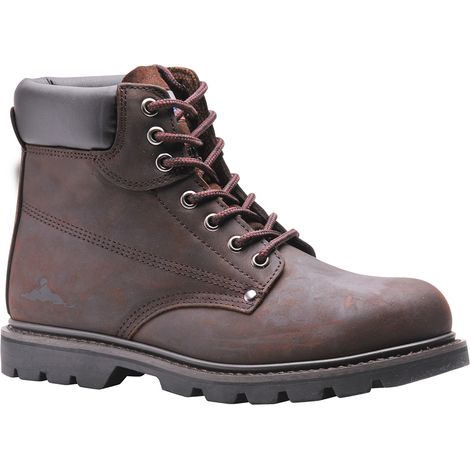 Bata de trabajo cosida con costura Flexi-welt Sb Hro Color: Marrón Talla 39 - Portwest